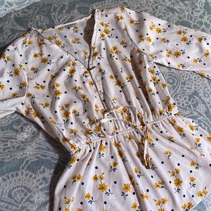 Mileage Floral Long Sleeve Blouse Three quarter sleeve with Flower Detail